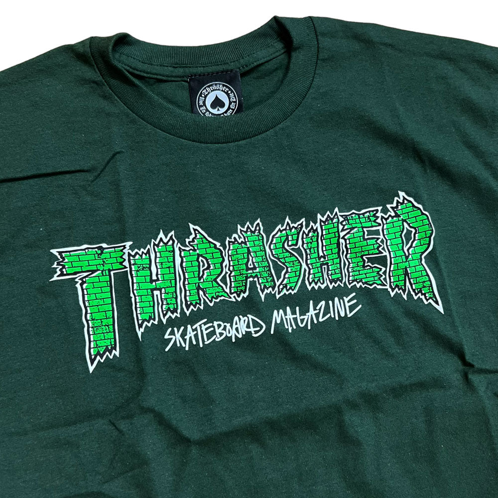 トップス THRASHER TEE Thrasher Tee Brick Green Forest Green – Southside Skatepark