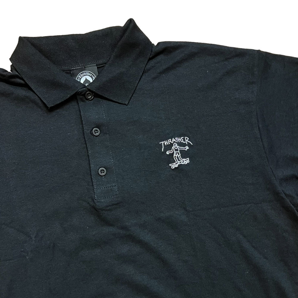 Thrasher Polo Little Gonz Black Embroidered