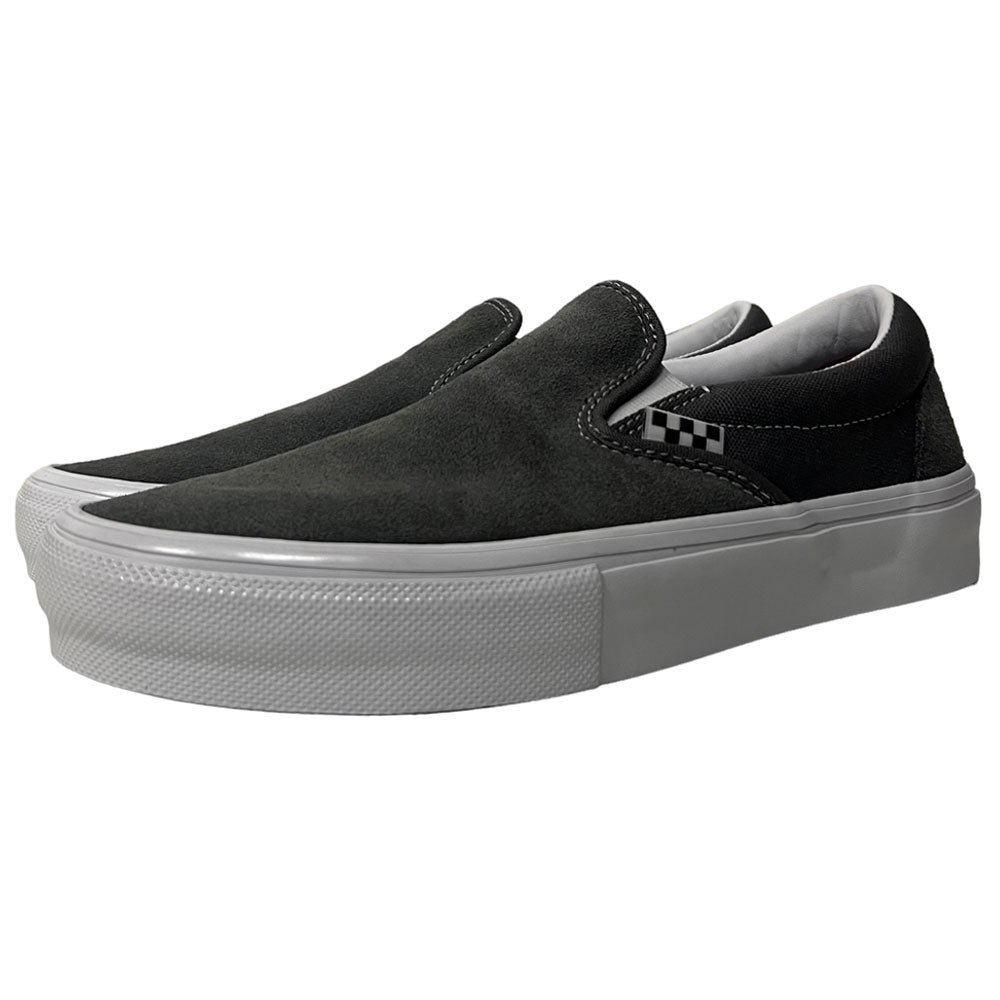 Vans Skate Slip On Pewter True White Suede Shoes
