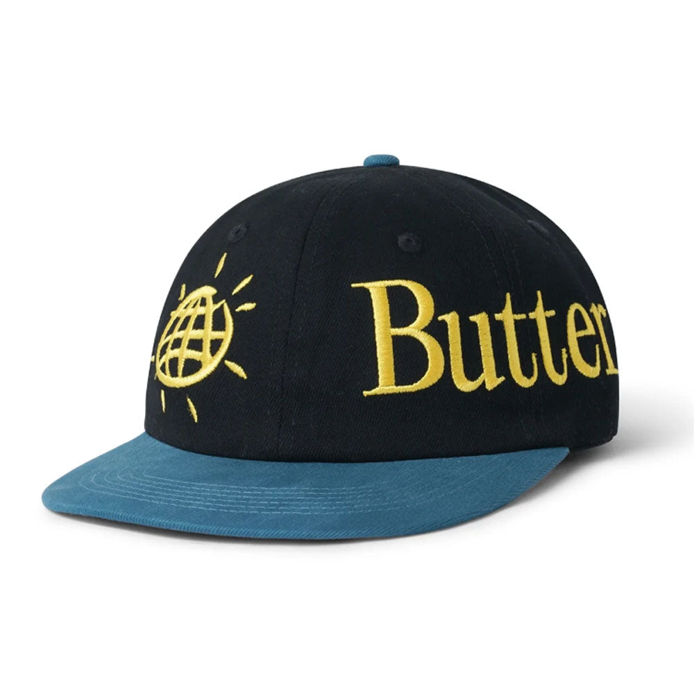 Butter Goods Hat Discovery 6 Panel Black Dark Teal