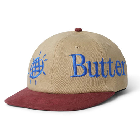 Butter Goods Hat Discovery 6 Panel Khaki Wine