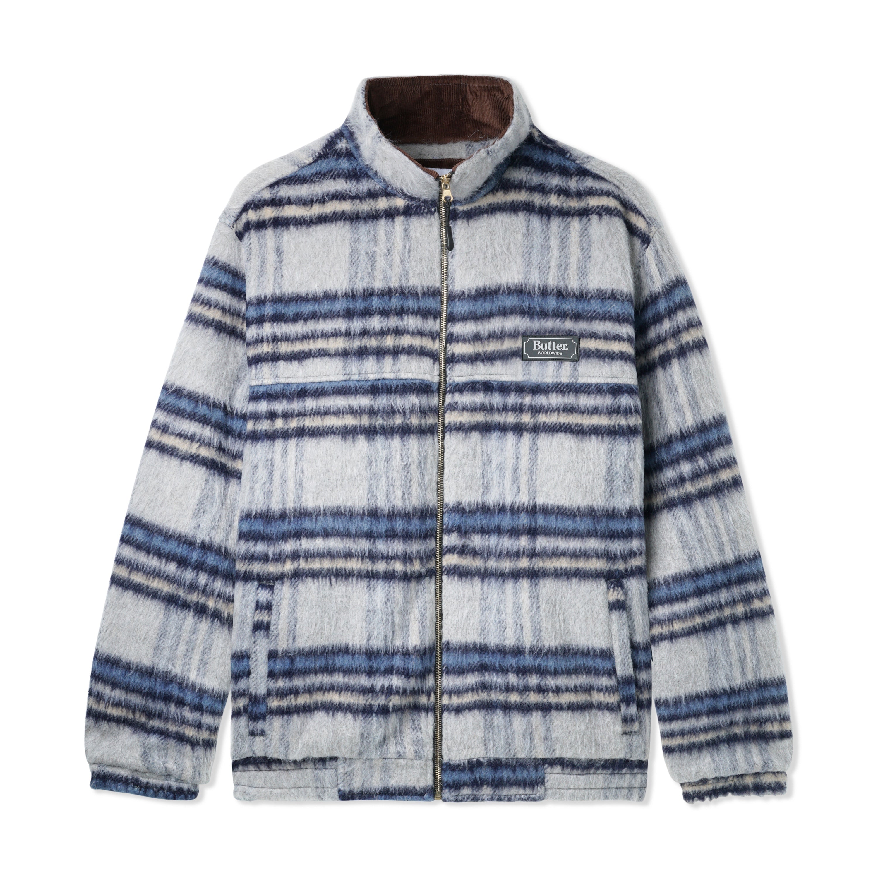 Butter Goods Hairy Plaid Lodge Jacket Navy