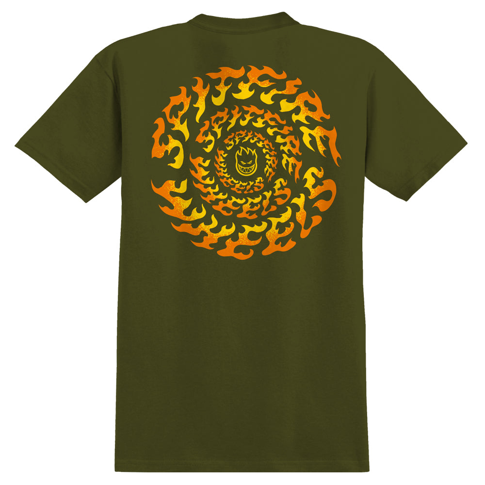 Spitfire Tee Torched Script Military Green