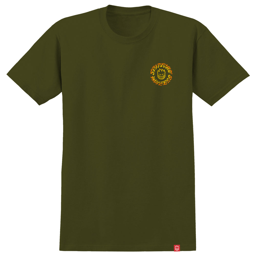 Spitfire Tee Torched Script Military Green