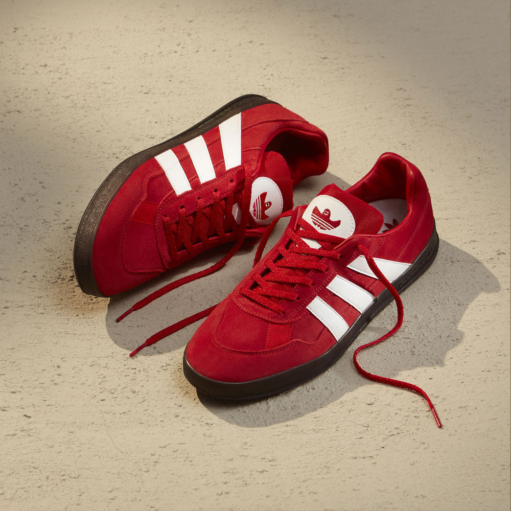 Adidas Aloha Super Mark Gonzales Scarlet White Suede Shoes