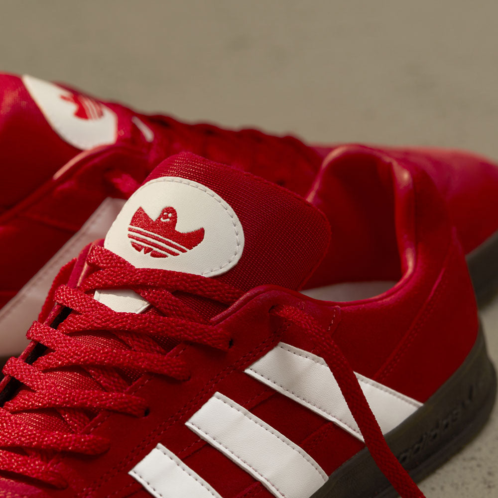 Adidas Aloha Super Mark Gonzales Scarlet White Suede Shoes