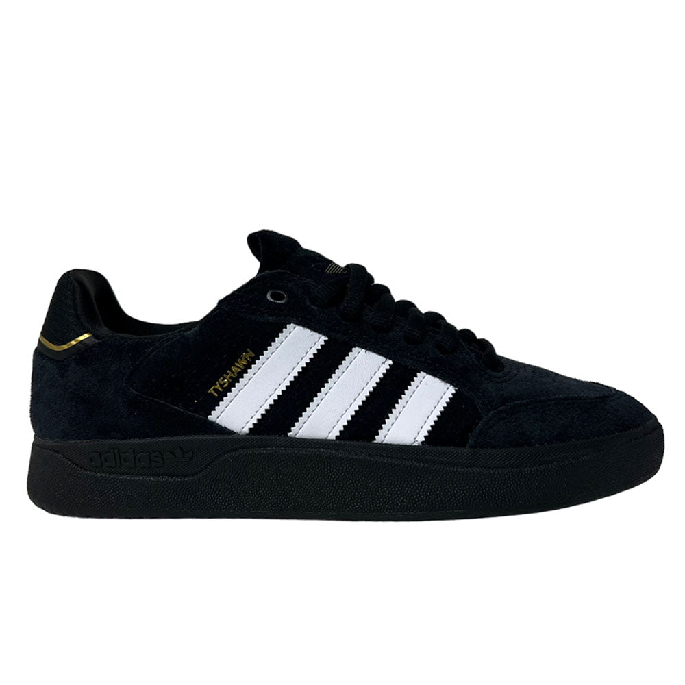 Adidas Tyshawn Low Black Black White Gold Suede Shoes