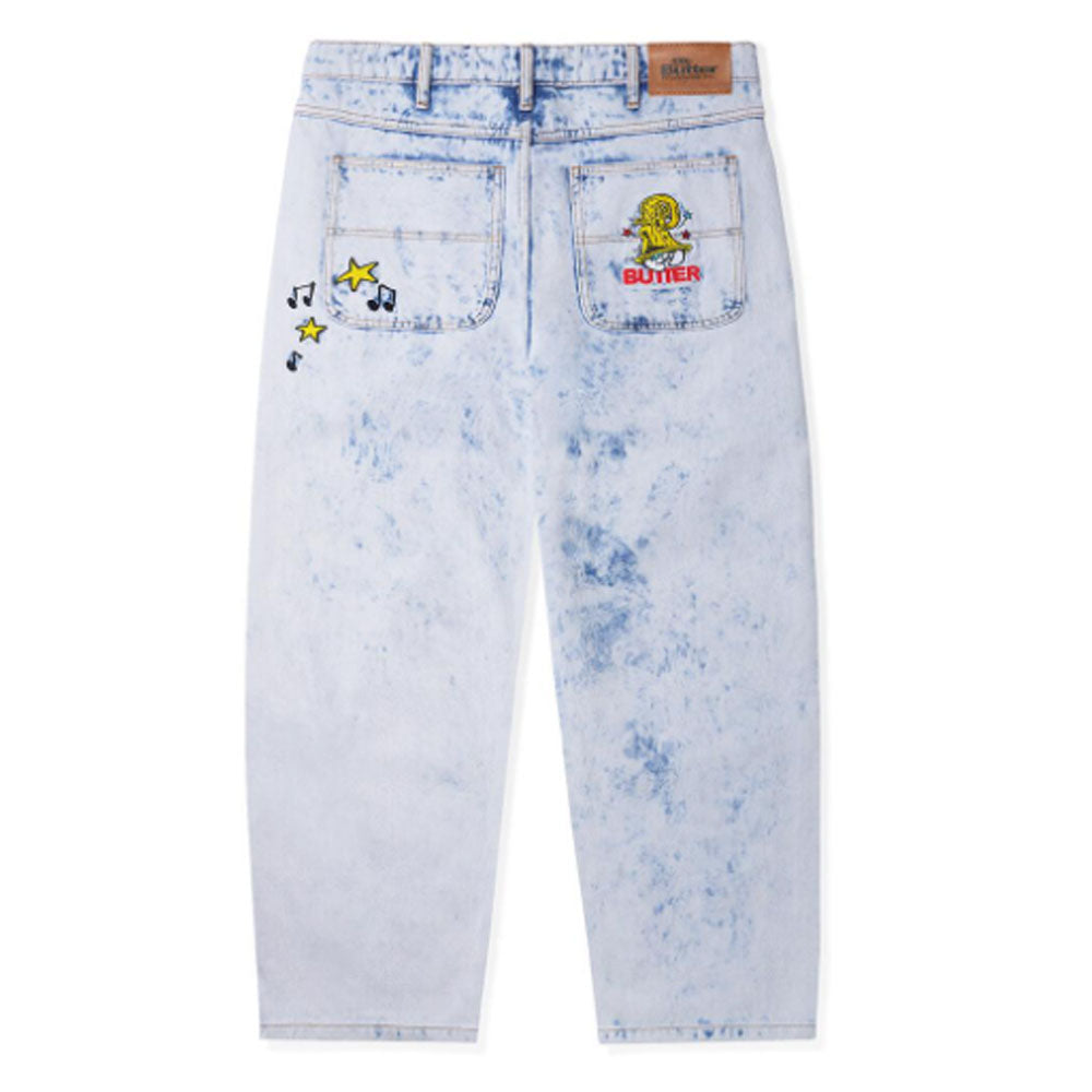 Butter Goods x Smurfs Pant Harmony Bleach Dye Indigo Denim