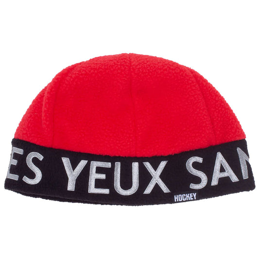 Hockey Beanie Eyes Without a Face Sherpa Red Black