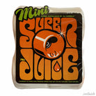Pack of OJ Wheels Mini Super Juice 55mm 78A White skateboard wheels. The packaging showcases bold, retro orange and black text, complemented by a playful orange mascot and a droplet graphic—perfectly highlighting the energetic vibe of OJ Wheels’ iconic Mini Super Juice 55mm 78A White skateboard wheels.
