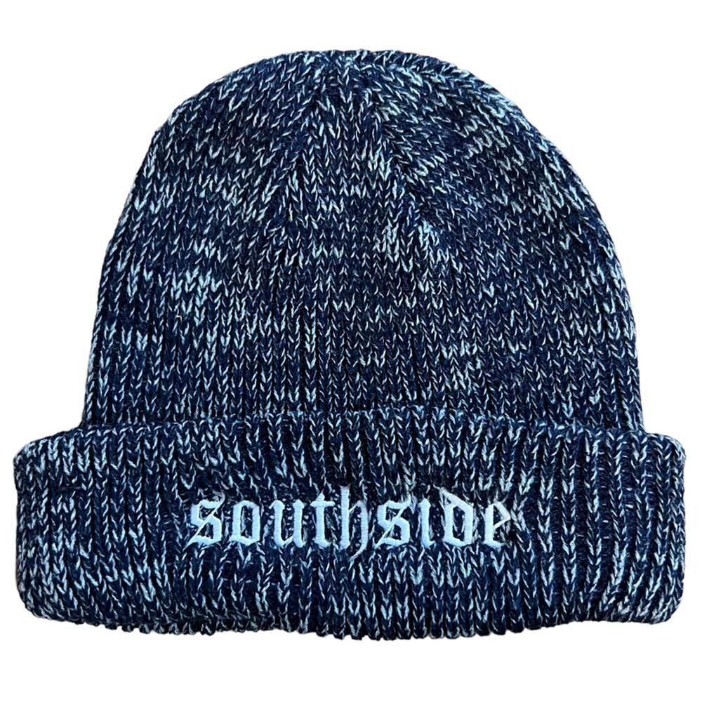 Southside OE Beanie Navy Heather White Embroidery