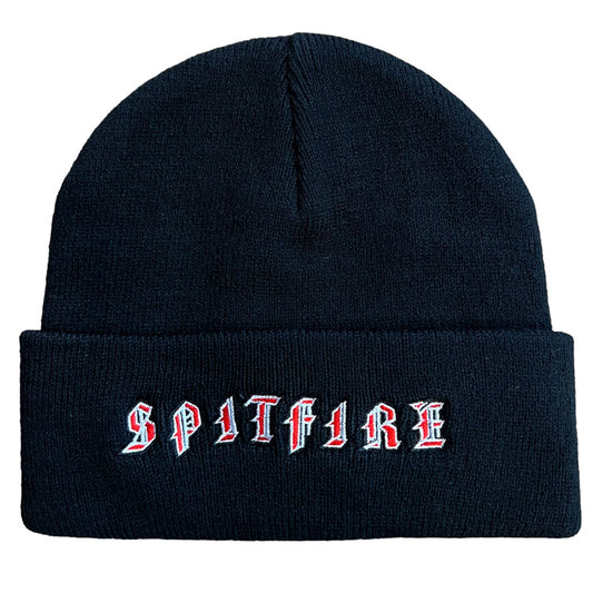 Spitfire Beanie Old E Cuff Black Red