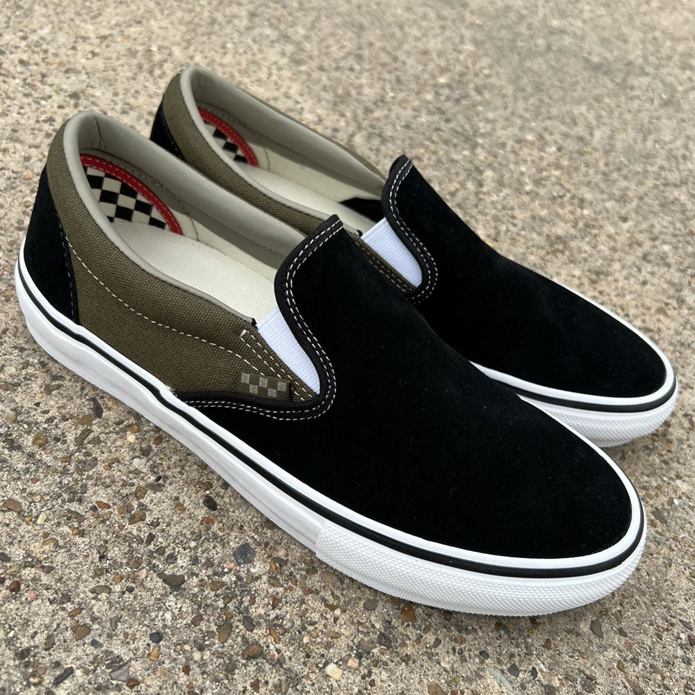 Vans Skate Slip On Dark Olive Suede Shoes